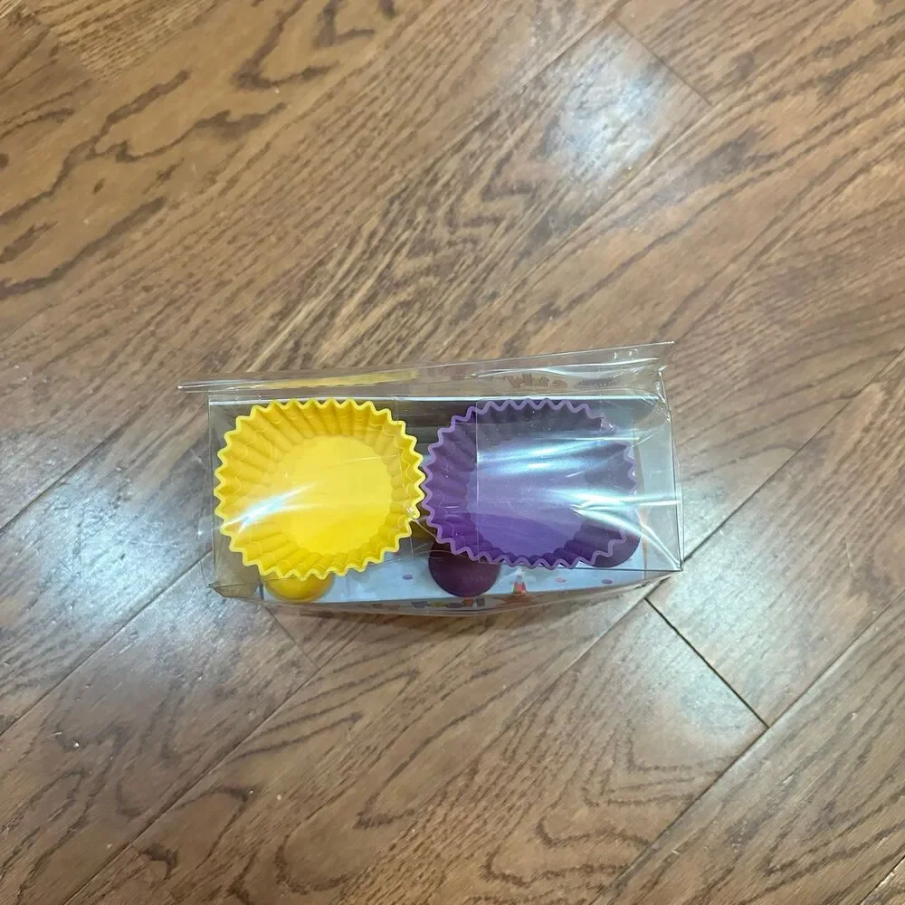 Wilton Silly-Feet! Reusable Silicone Baking Cups - Yellow Purple Blue Orange NEW